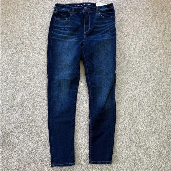 Women's American Eagle Hi-Rise Jegging Blue Jeans - Picture 2 of 3